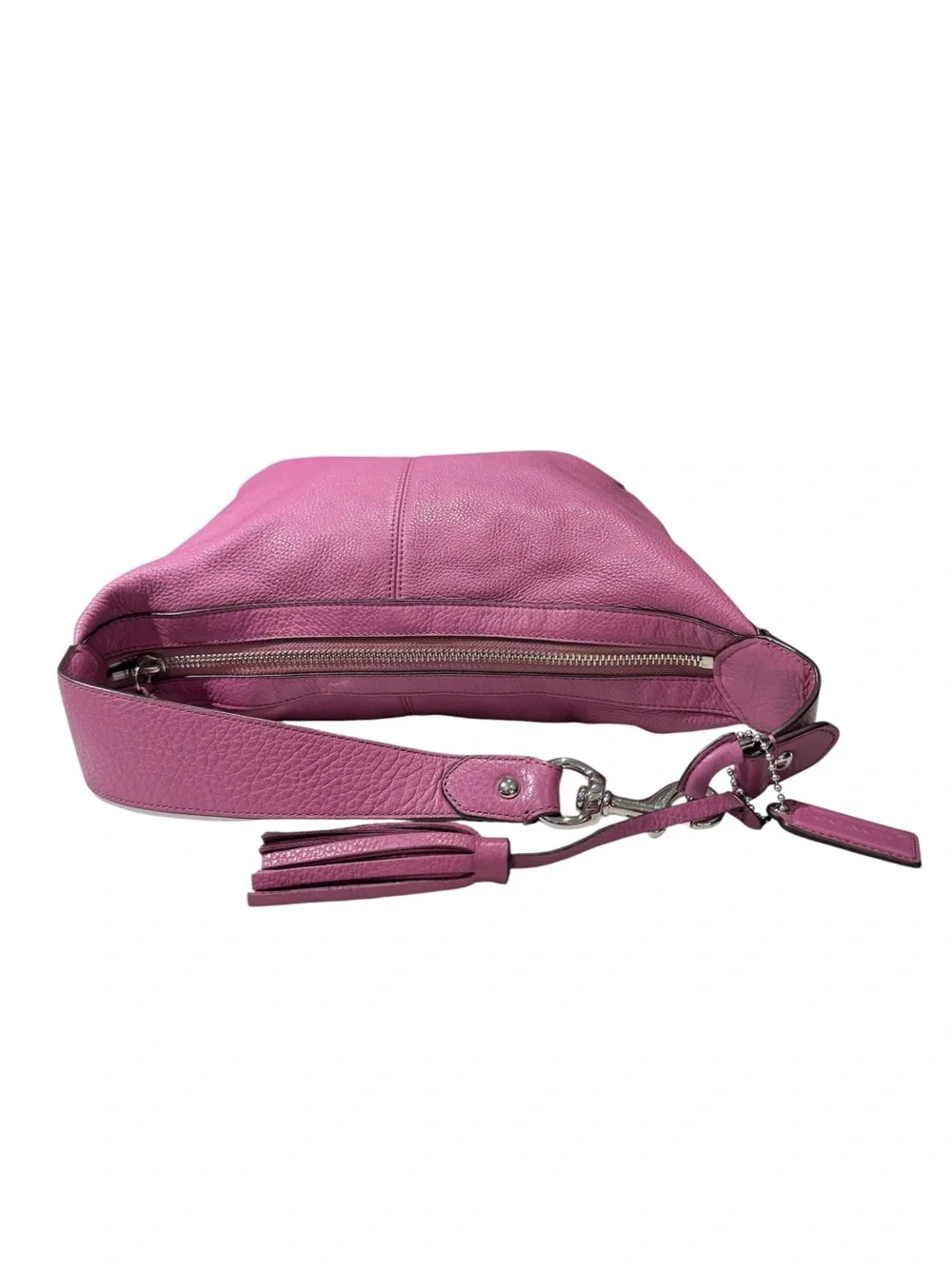 COACH Avery Hobo Purple Bag Pebbled Leather Silver Hardware F23960